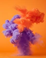 Fototapeta premium Ethereal Dance of Vibrant Powder Clouds Captivating the Senses with Colorful Bursts of Dynamic Contrast