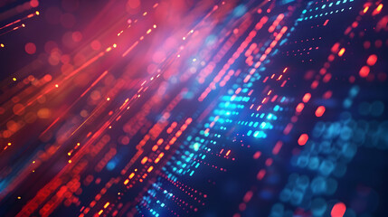 Naklejka premium Abstract digital background with colorful light patterns and data visualization elements.