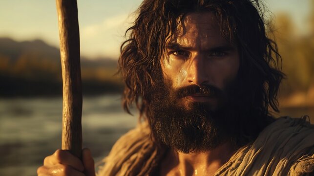 John the Baptist Preaching by the Jordan River in the Desert; Jo&atilde;o Batista Pregando no Deserto &agrave;s Margens do Rio Jord&atilde;o