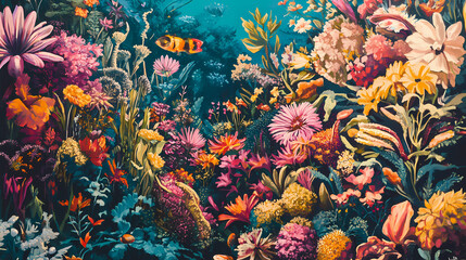 Floral explosion: "garden of vibrant dreams". Floral Explosion. Illustration