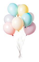 Obraz premium Colorful balloons floating in celebration setting isolated on transparent background