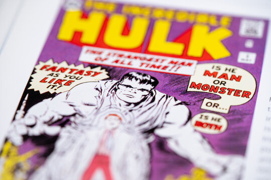 The Incredible Hulk from a comic book. Toronto, Canada - January 29, 2025.