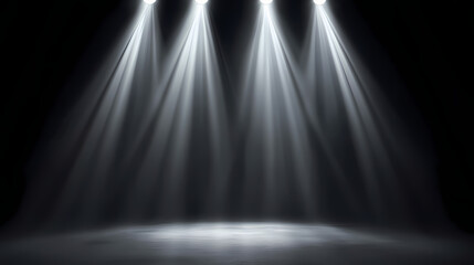 Light beams in darkness. Luminous Shadows. Illustration