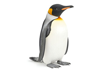 Fototapeta premium penguin on a white background, penguin on a blank white background, a penguin, penguin, cute penguin, white background, copy space for add text, 3d rendering, 3d, vector, AI generative