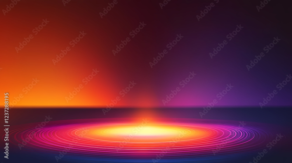 Wall mural fantasy abstract colorful background featuring lines with a red to orange to purple gradient and a c