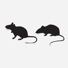 silhouette of a rata, silhouette of a mouse