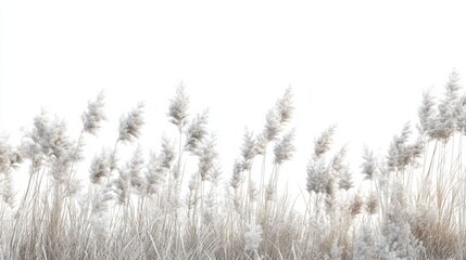 Fototapeta premium Autumn reed grass swaying in the wind under a bright, clear sky