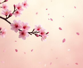 Fototapeta premium Cherry blossom blooming in spring japan nature photography tranquil environment close-up view aesthetic beauty