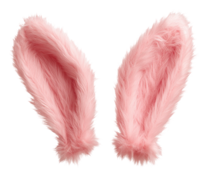 Pink bunny ears for festive fun! isolated on transparent background