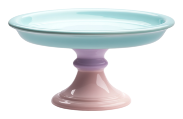 Elegant pastel cake stand on a pedestal display isolated on transparent background