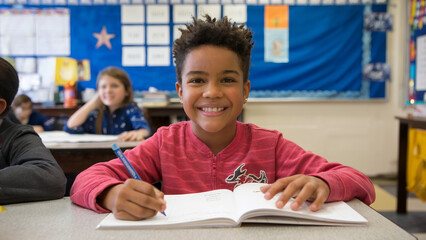 teacher helping student in classroom