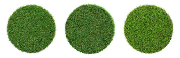 Green Grass Texture Circular s Isolated on transparent background
