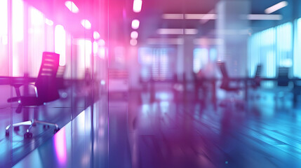 A modern office space with blurred effects, suggesting a dynamic work environment.