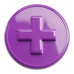 Obraz premium Purple cross symbol design for health and wellness isolated on transparent background