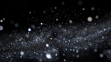 Viral particles in black background.