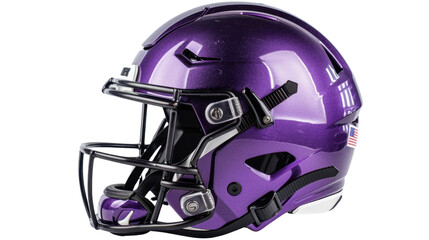 Naklejka premium Purple football helmet with transparent background representing american football game
