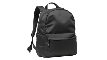 Naklejka premium Black backpack standing on transparent background