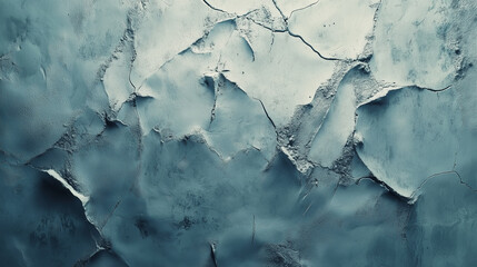 Close-Up Of Cracked And Weathered Painted Surface With Natural Shadows. Grunge Concrete Texture With Rough Surface And Cracks