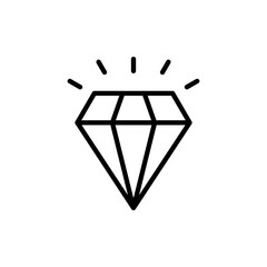 Diamond icon vector. diamond gems sign and symbol