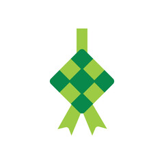 ketupat illustration iftar silhouette al logo ramadhan icon ramadan outline fitr greeting muslim mubarak islamic celebration green decoration ribbon shape and vector graphic background