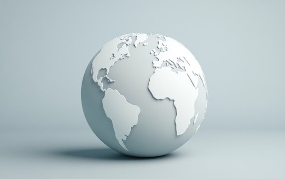 A minimalist representation of Earth, highlighting global unity and environmental consciousness in a simple white design.