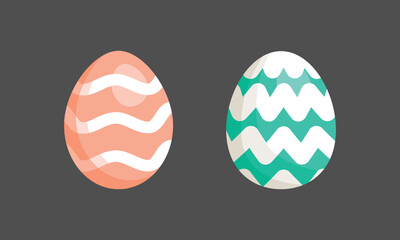 Easter eggs for easter day sweet and colorful with decoration patterns on white background vector illustration.