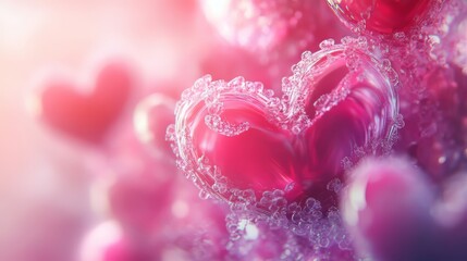 Crystallized hearts, a romantic scene.
