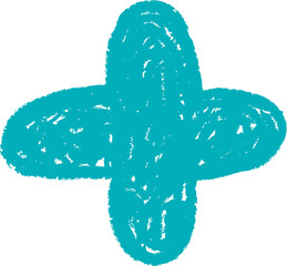 Hand Drawn Crayon Plus Shape