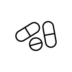 Pills icon vector. capsule icon. Drug sign and symbol