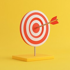 A vibrant bullseye target with an arrow, symbolizing success and achievement in a dynamic business environment.