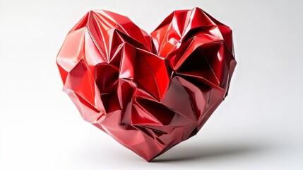 Abstract red heart sculpture
