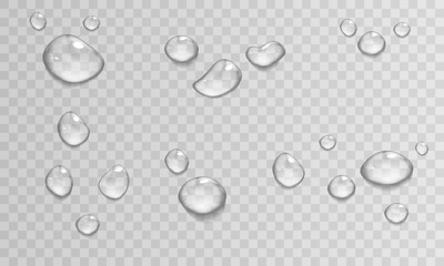 水滴_円形_鍋_雨_水分_液体画像_新鮮な水滴（背景透明png/合成素材）