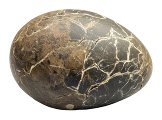 Obraz premium Detailed natural stone object with unique markings isolated on transparent background