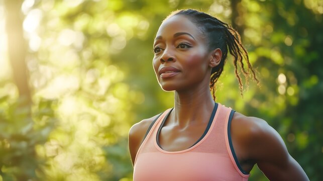 Woman Exercising with Running and Walking in Nature at the Park; Mulher Praticando Corrida e Caminhada em Meio &agrave; Natureza no Parque