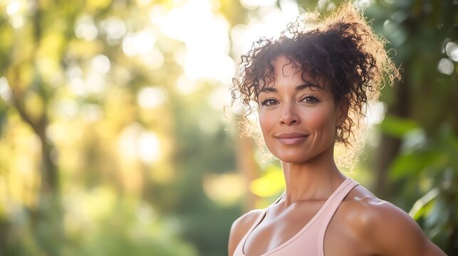 Woman Walking in Nature at the Park; Mulher Praticando Corrida e Caminhada em Meio &agrave; Natureza no Parque