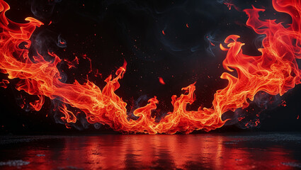 Fiery Abstract Flames Wallpaper Background Image