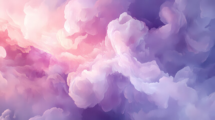 Soft pastel pink and lavender blend seamlessly, creating a dreamy, cloud-like composition that evokes feelings of tranquility and gentle nostalgia. Pastel Nostalgia. Illustration
