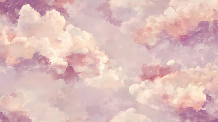 Soft pastel pink and lavender blend seamlessly, creating a dreamy, cloud-like composition that evokes feelings of tranquility and gentle nostalgia. Pastel Nostalgia. Illustration