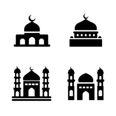 The mosque element package with a minimalist style is very suitable for Islamic theme design elements