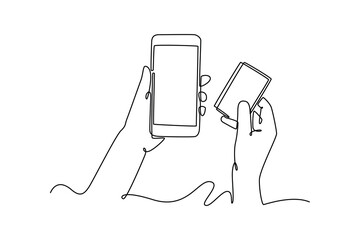 Shopping online concept. Single line draw design vector graphic illustration.	