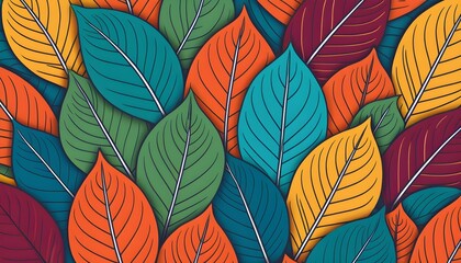 Naklejka premium Vibrant Leaves Pattern for Creative Projects