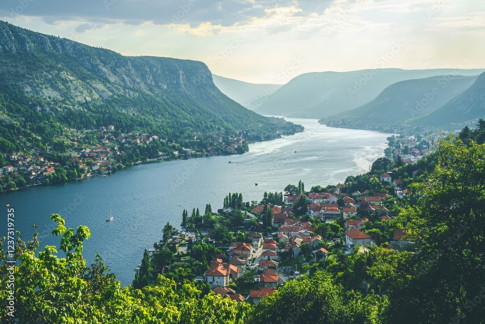 Wall mural Scenic river view.