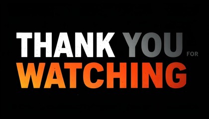 Obraz premium Design a dark-themed banner with bold text saying ‘Thank You for Watching,’ featuring a red play.