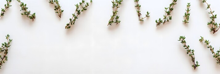 Fresh Thyme Sprigs on White: Culinary Herbs