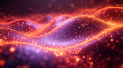 Obraz premium Abstract red and purple glowing particles with bokeh effect. AI generative. .