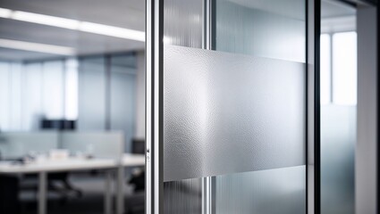 Frosted glass door providing a modern touch to workspaces.