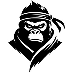 Silhouette of ninja gorilla