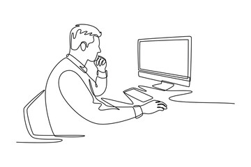 Risk management Concept. Single line draw design vector graphic illustration.