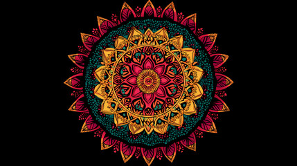 A vibrant kaleidoscopic mandala featuring intricate patterns and colors. Kaleidoscopic Patterns. Illustration
