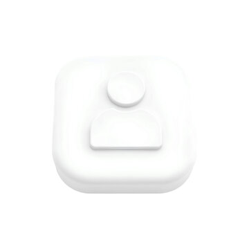 white user profile button icon high quality png isolated on transparent background